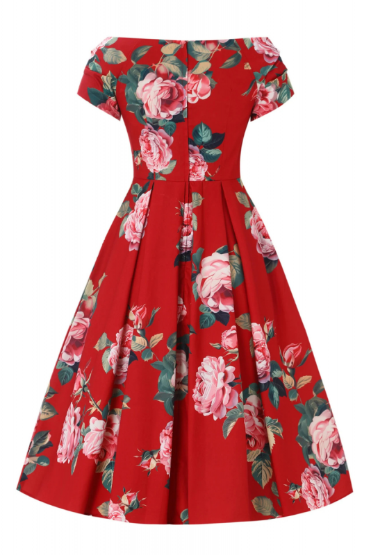 Swing Dress, LILY 50s Scarlet Rose (873)