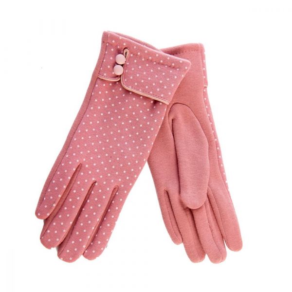 Gloves, LEILA Pink Polka (45025)