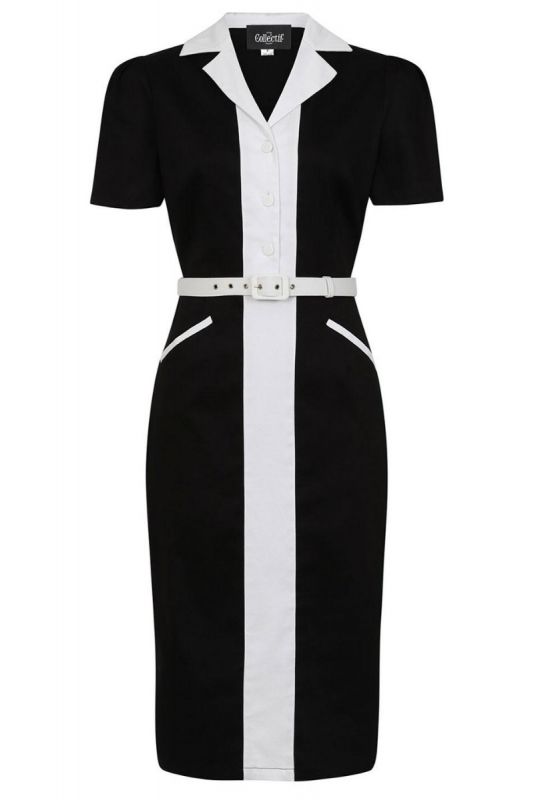 Pencil Dress, BERTA Contrast Black