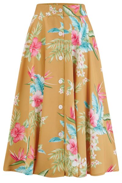 Swing Skirt, BEVERLY Honolulu Mustard