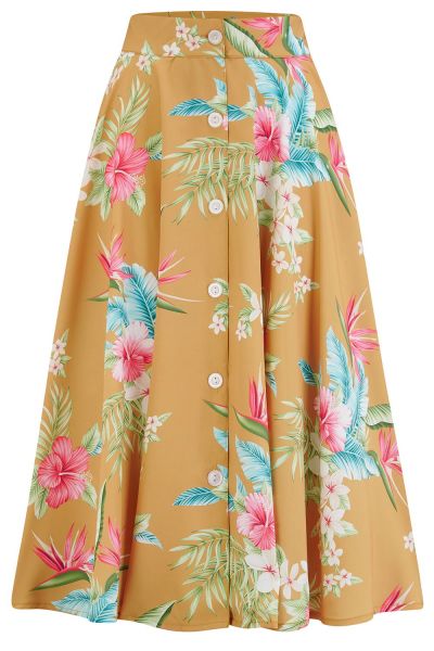 Swing Skirt, BEVERLY Honolulu Mustard