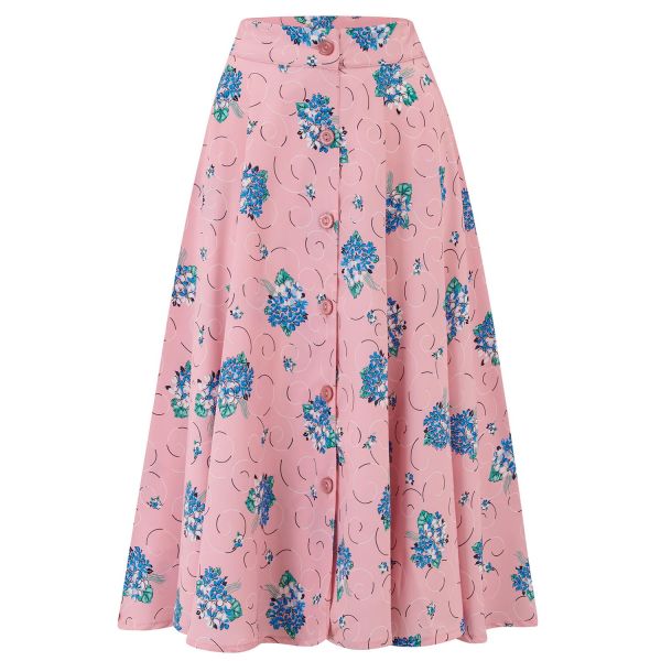 Swing Skirt, BEVERLY Pink Summer Bouquet