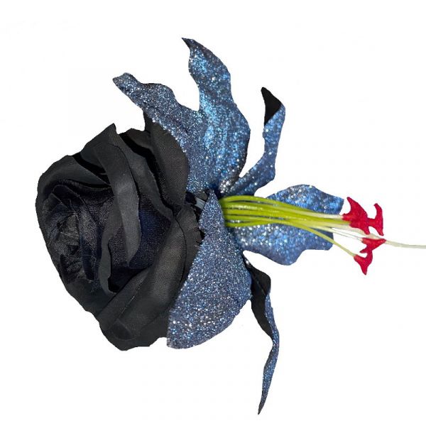 Hair Flower, MIDNIGHT Glitter Lily&Rose