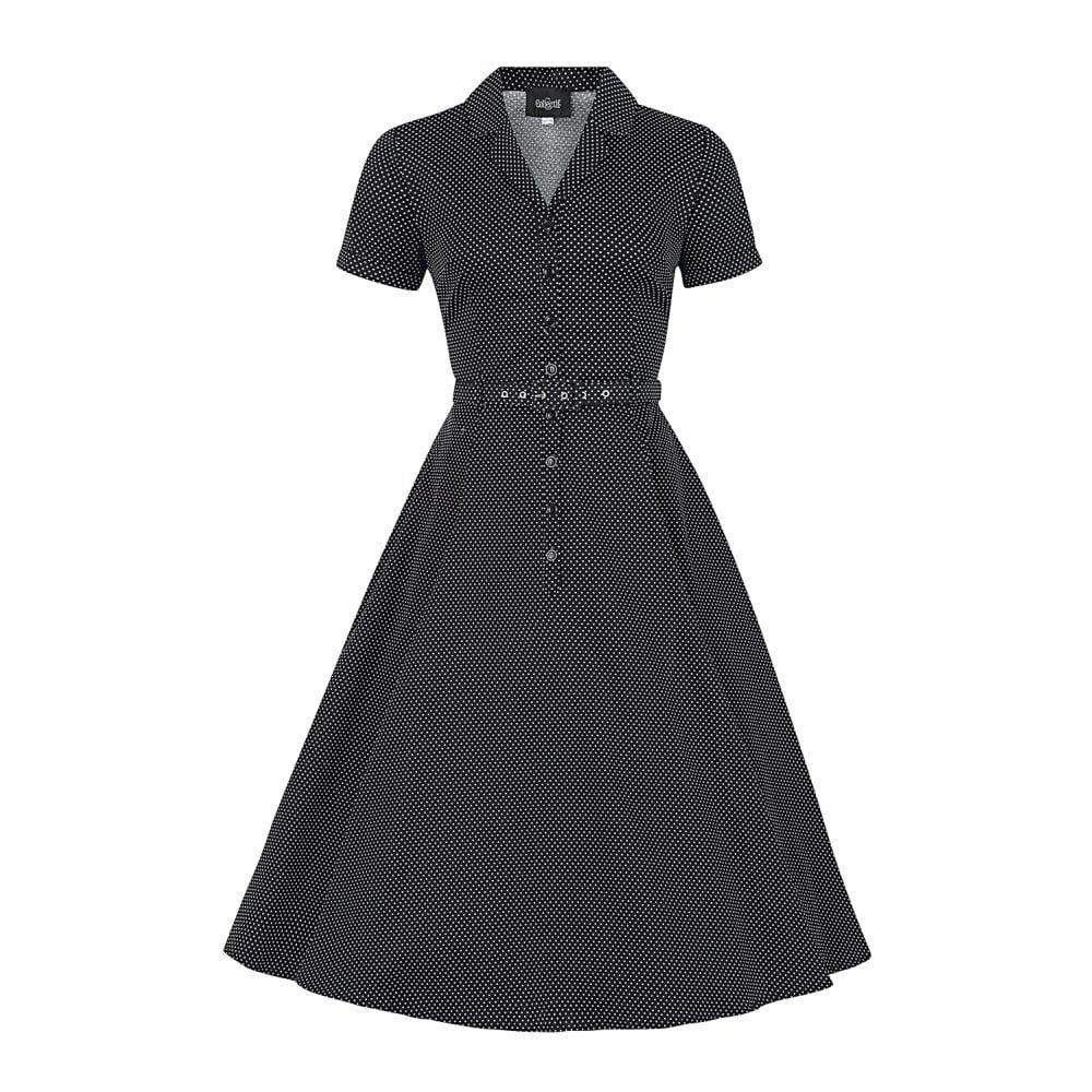 Kellomekko, CATERINA Mini Polkadot Black Dressy Collectif mekko S UK10, uusi, Vaatteet ja
