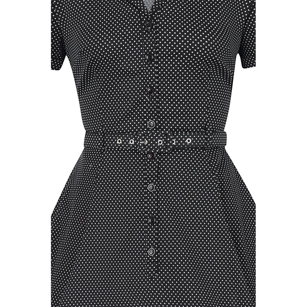 Kellomekko, CATERINA Mini Polkadot Black Dressy Collectif mekko S UK10, uusi, Vaatteet ja