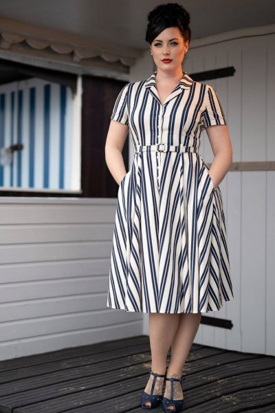 Swing Dress, CATERINA Admiral Stripe