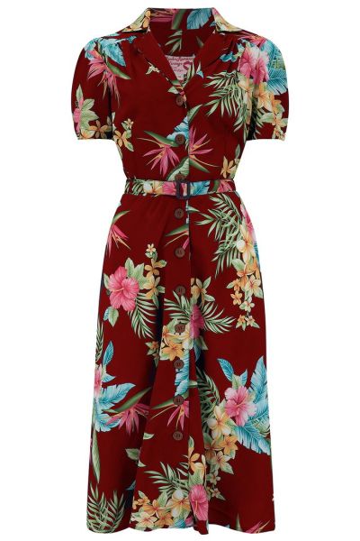 Shirtwaister Dress, ROCK'N Charlene Honolulu Wine