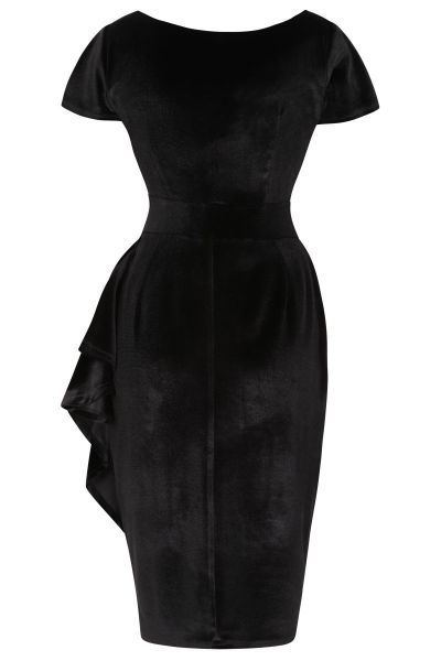 Pencil Dress, ELSIE Black Velvet
