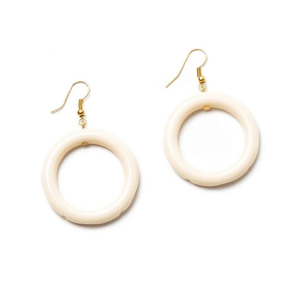 Earrings, SPLENDETTE Cream Drop Hoop