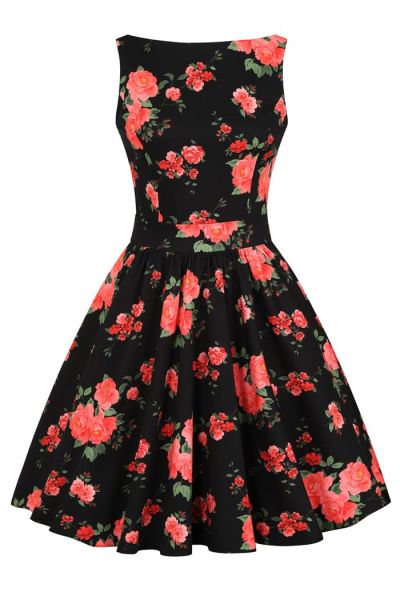 Swing Dress, TEA Red Floral