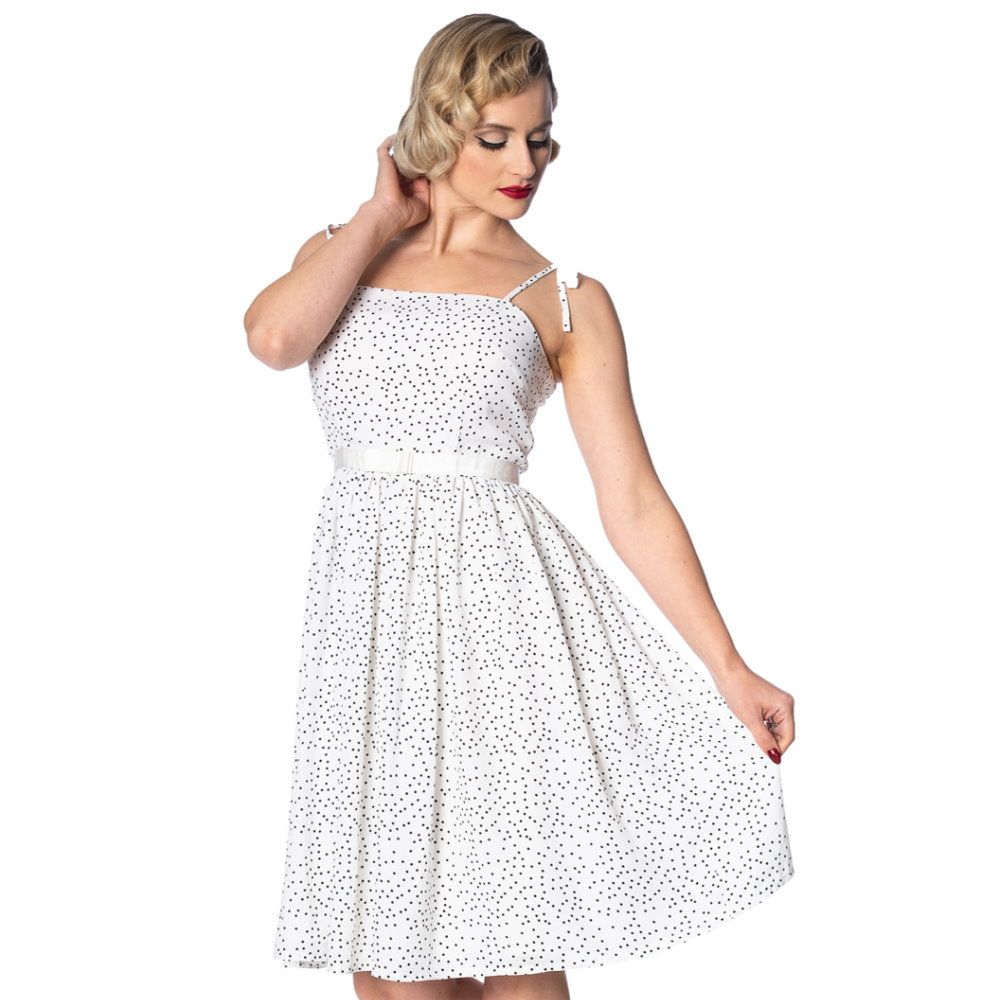 white dress with spots