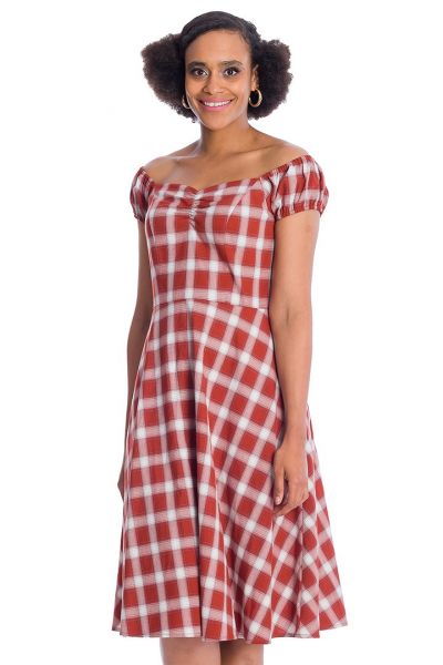 Swing Dress, PICNIC CHECK Red (16621)