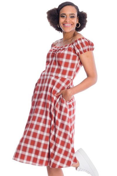 Swing Dress, PICNIC CHECK Red (16621)