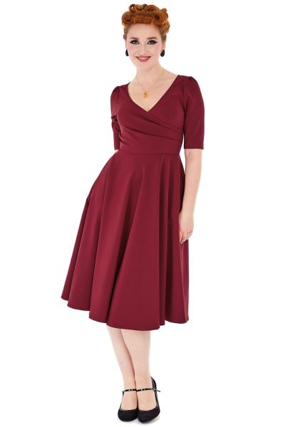 Swing Dress, EDITH Wine (10188)