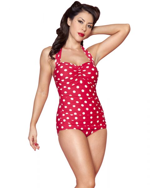 Swimsuit, ESTHER WILLIAMS Classic 50s Red Polkadot