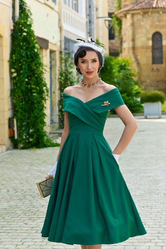 Swing Dress, BEVERLY Emerald (952)