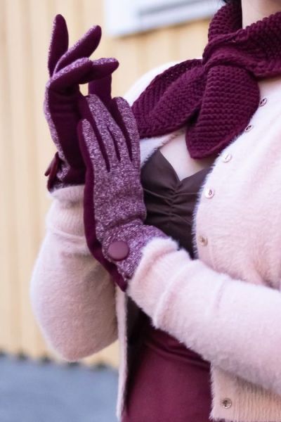 Gloves, EVELYN 40s Burgundy (0008)
