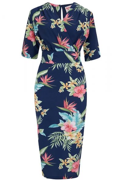 Pencil Dress, ROCK'N ROMANCE Evelyn Honolulu Navy