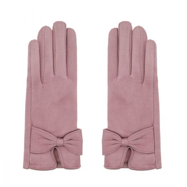 Gloves, BOW Rose Pink