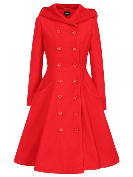 Coat, HEATHER Hooded Red