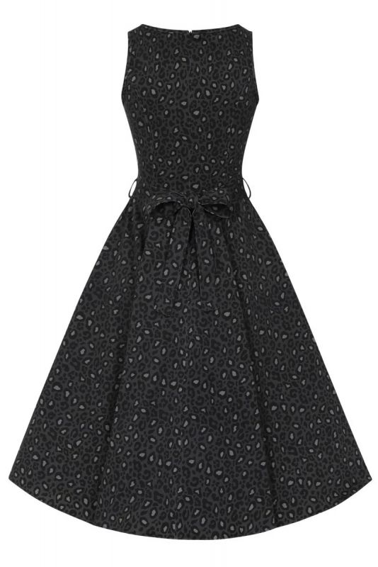 Swing Dress, HEPBURN Black Leopard