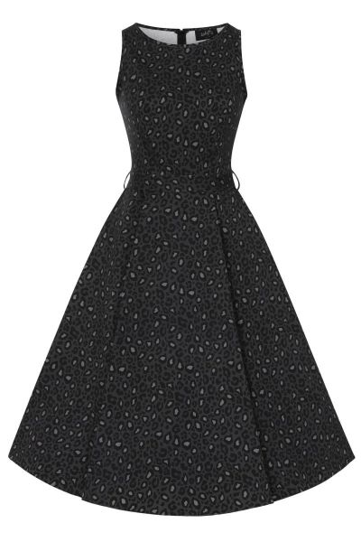 Swing Dress, HEPBURN Black Leopard