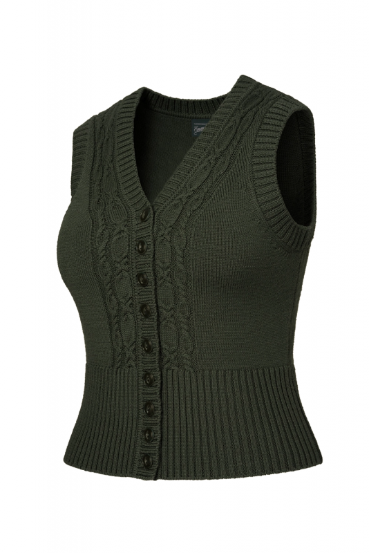 EMMY Vest, Sassy Sweater Pine Green