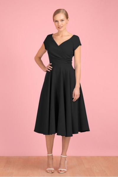 Swing Dress, The Pretty Dress Company HOURGLASS Black