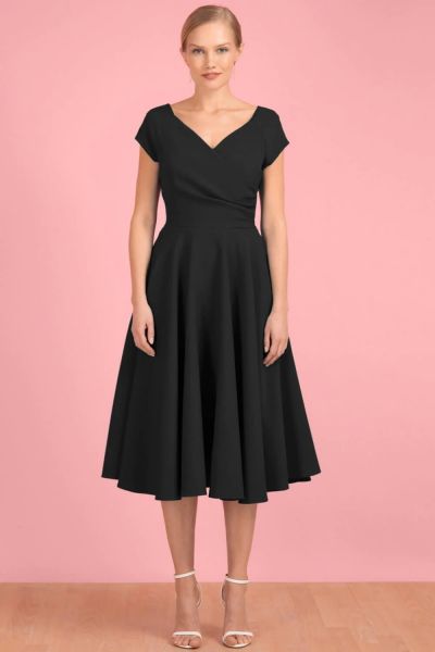 Swing Dress, The Pretty Dress Company HOURGLASS Black