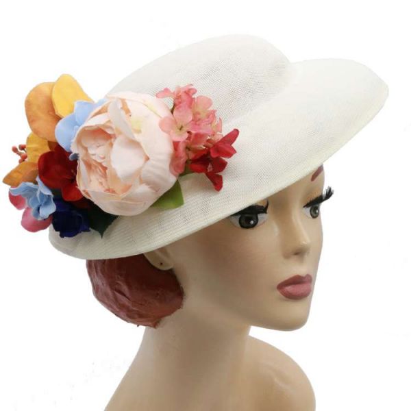 Hat & Flowers, MIRANDA's White & Colorful Floral
