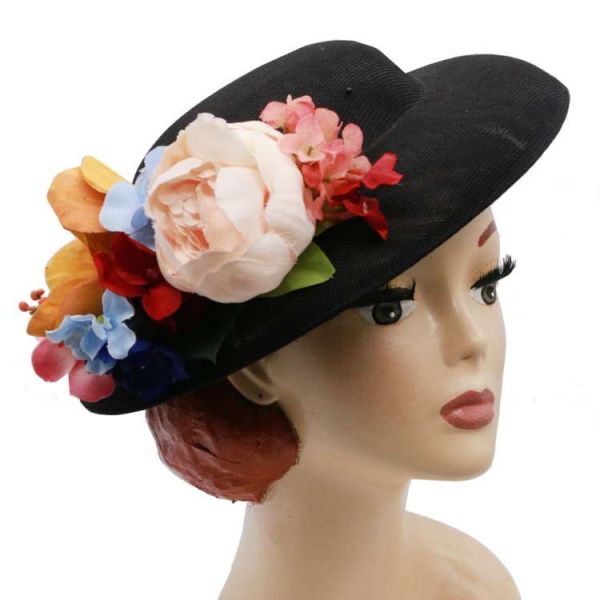 Hat & Flowers, MIRANDA's Black & Colorful Floral
