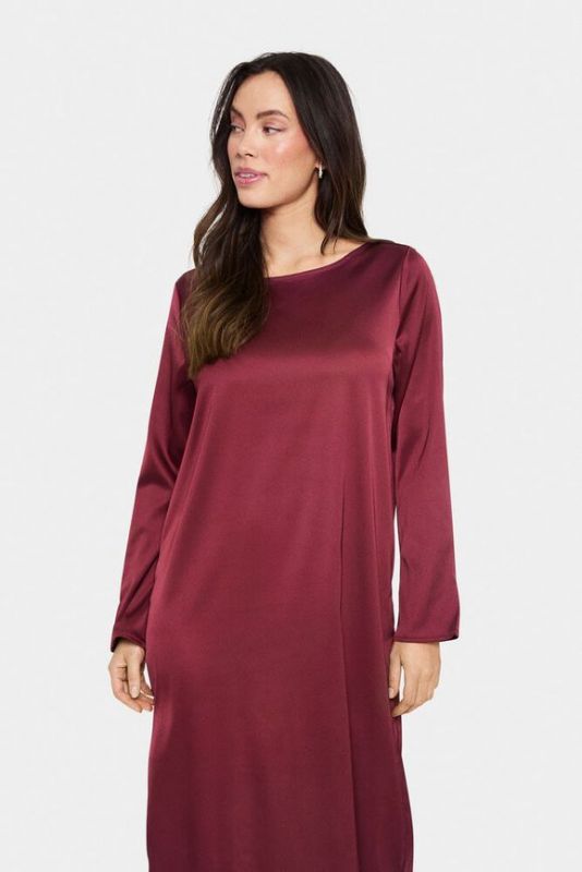 Satin Dress, ZHAFIA Burgundy