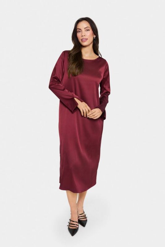 Satin Dress, ZHAFIA Burgundy