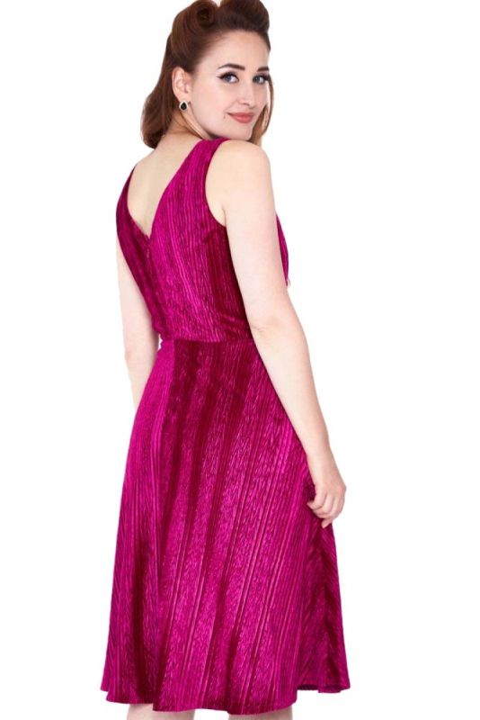 Dress, IRENE Velvet Magenta (8379)