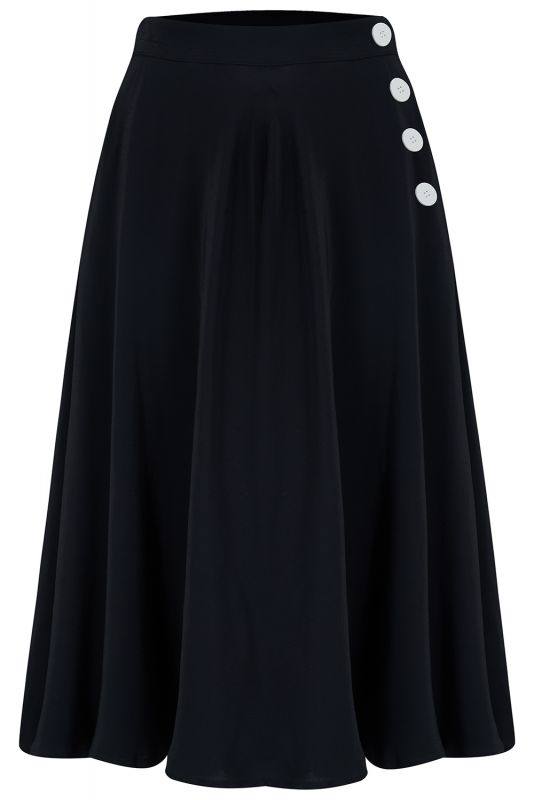 Skirt, SEAMSTRESS OF BLOOMSBURY Isabelle Liquorice Black