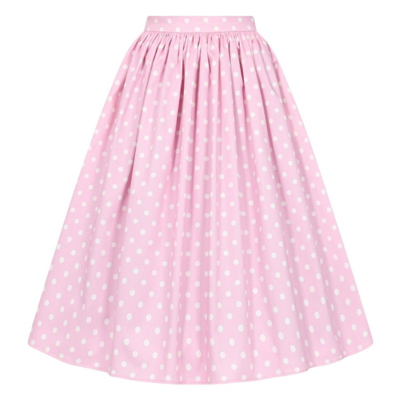 Swing Skirt, JASMINE Pink Polka