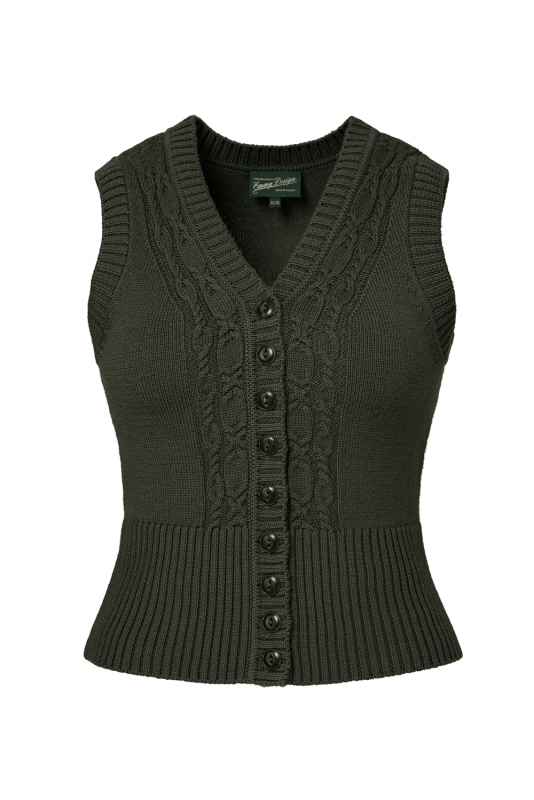 EMMY Vest, Sassy Sweater Pine Green