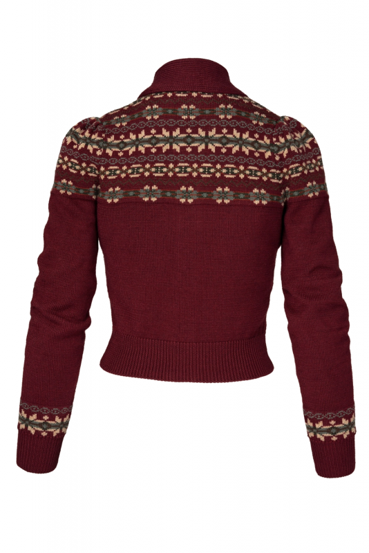 EMMY Cardigan, Fair Isle Maroon