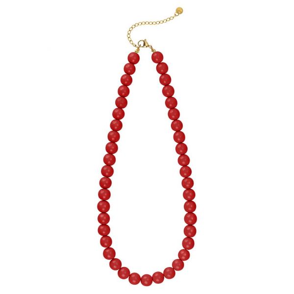 Necklace, BEADED Red