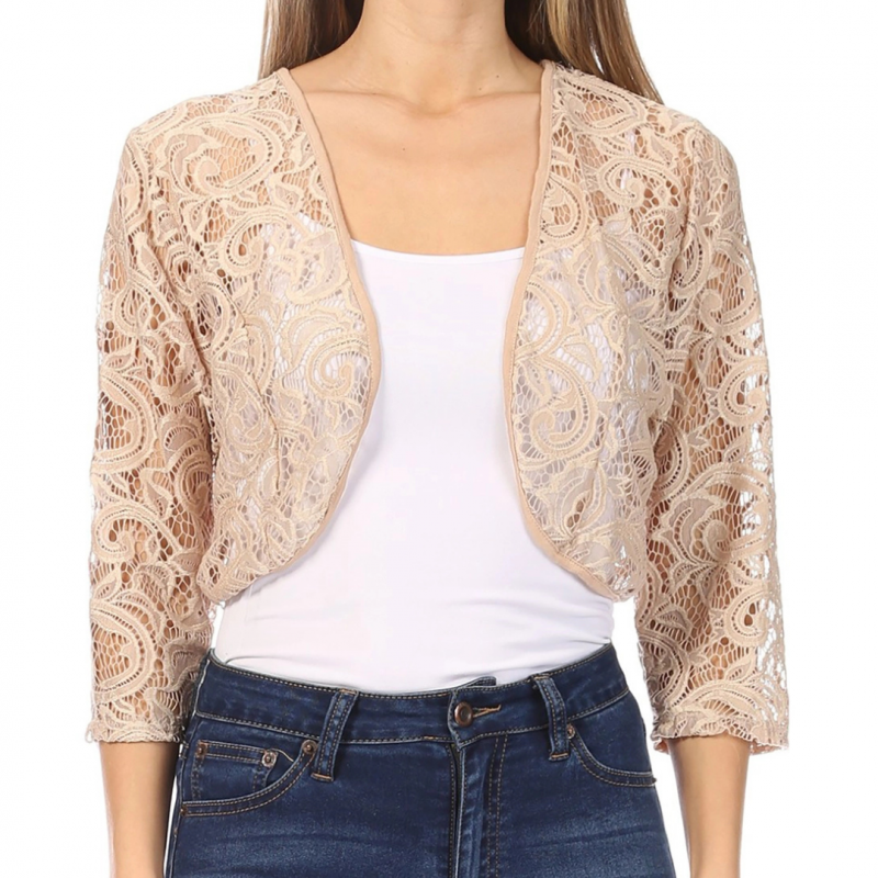 Lace Bolero, Beige