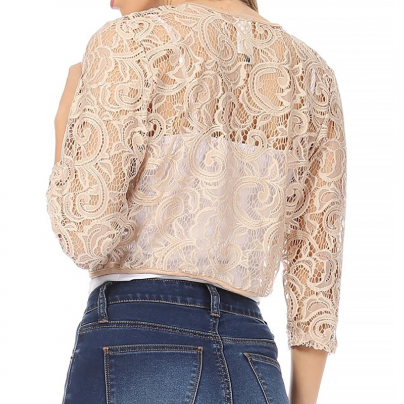 Lace Bolero, Beige