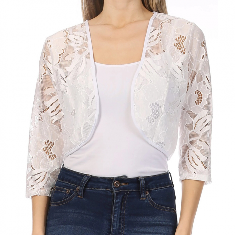 Lace Bolero, White
