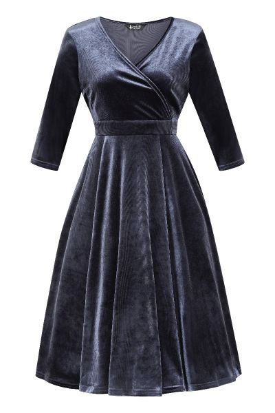 Swing Dress, LYRA Dusk Velvet