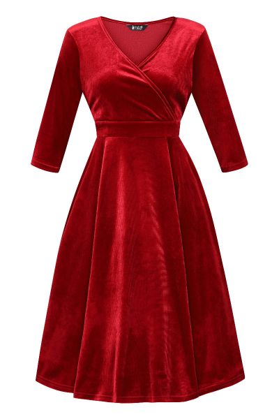 Swing Dress, LYRA Red Velvet