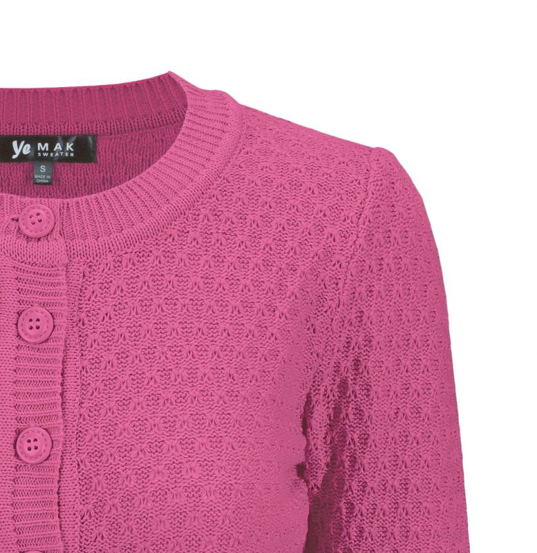 MAK Cardigan, Pat 50s Magenta