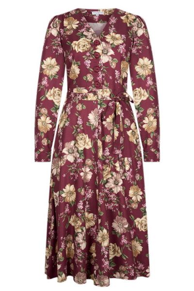 Dress, VERY CHERRY Magnolia Renoir Burgundy