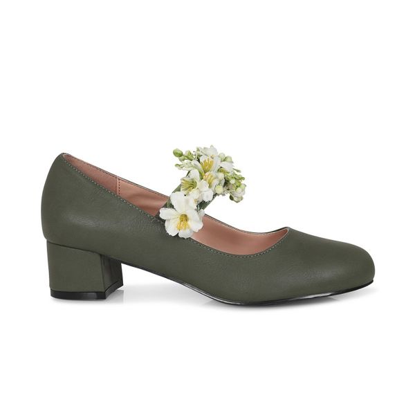 Block Heel, MALIA Green