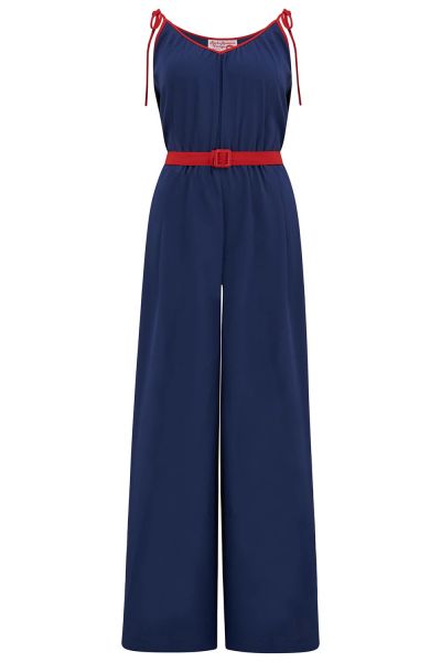 Jump Suit, MARCIE Navy/Red