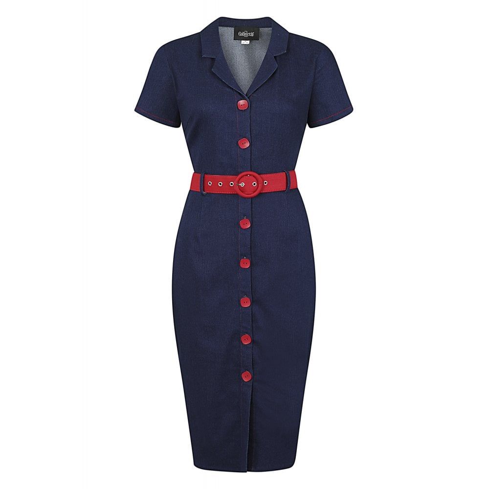 pencil denim dress