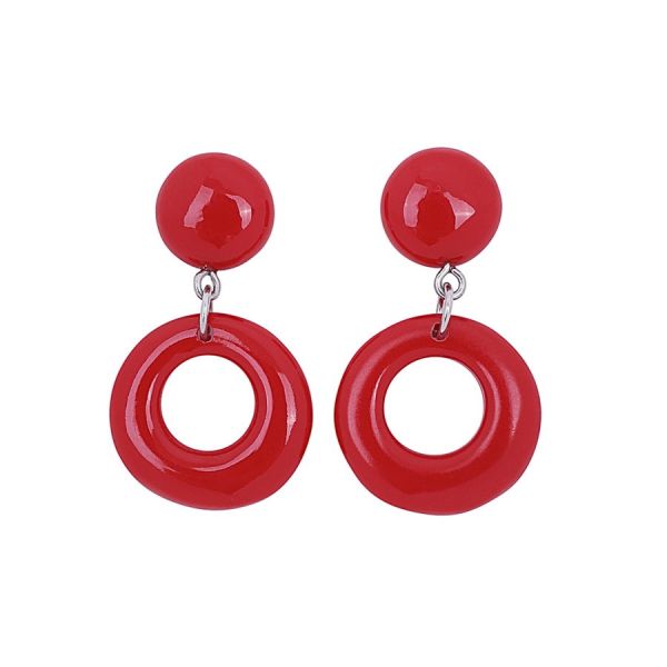 Earrings, MELINA Hoop Red